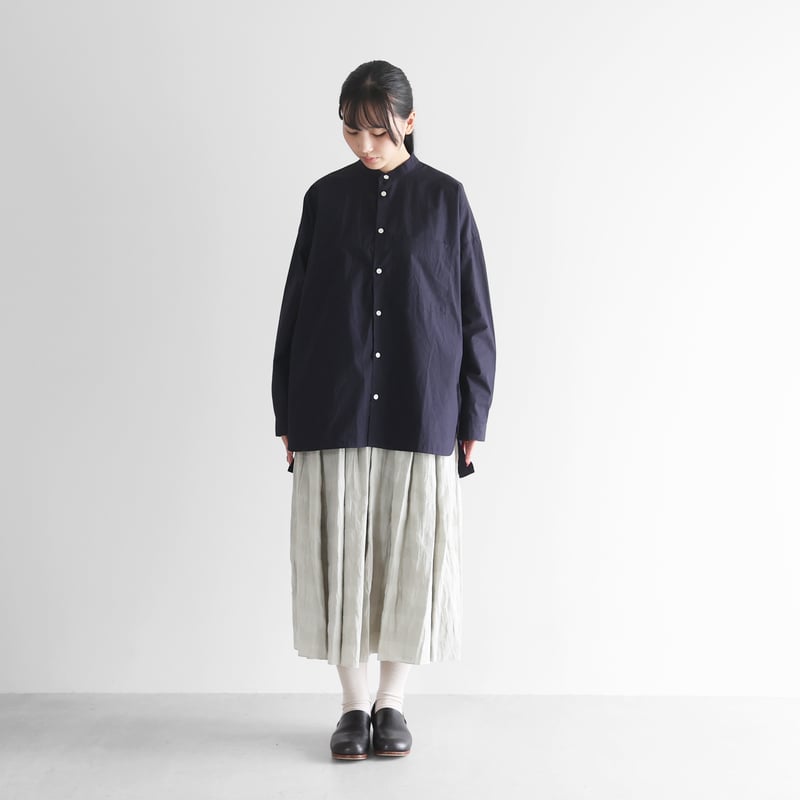 ばちばちタイプライタークロスバンドカラーオーバーシャツ（ダーク