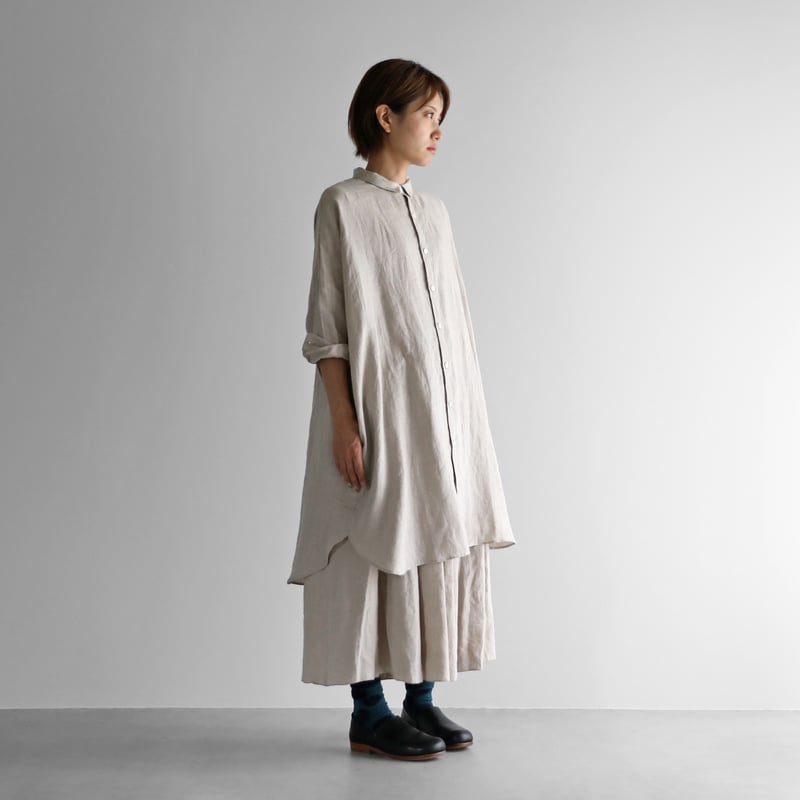 シャトルリネンロングシャツ(きなり)【ユニセックス】004 シャトルリネンロングシャツ(きなり)【ユニセックス】004