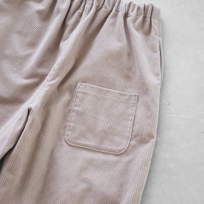 シャトルコーデュロイバルーンパンツロング（太畝・ピンクベージュ