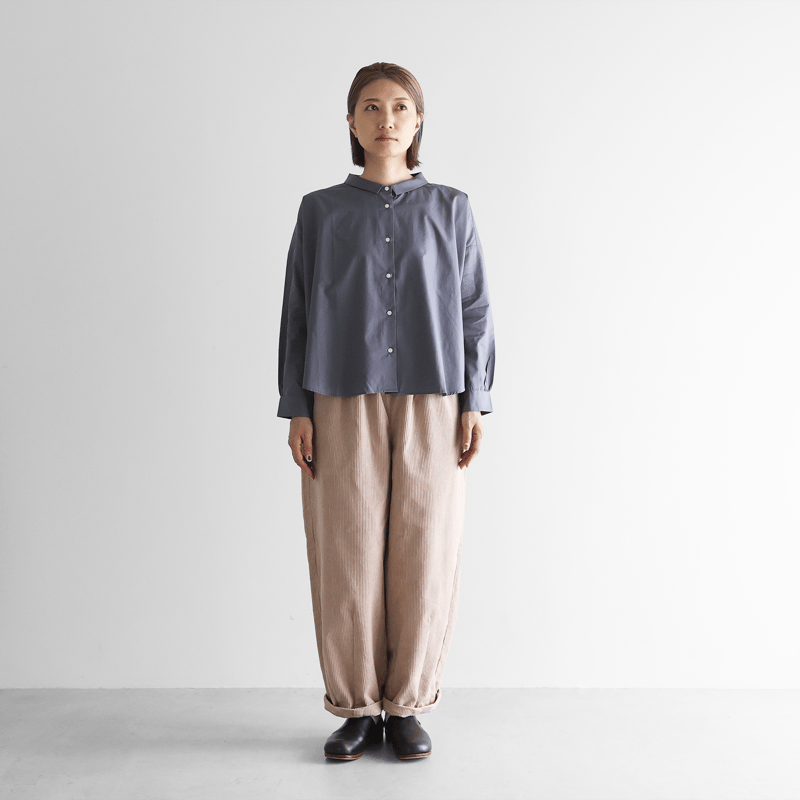 シャトルコーデュロイバルーンパンツロング（太畝・ピンクベージュ