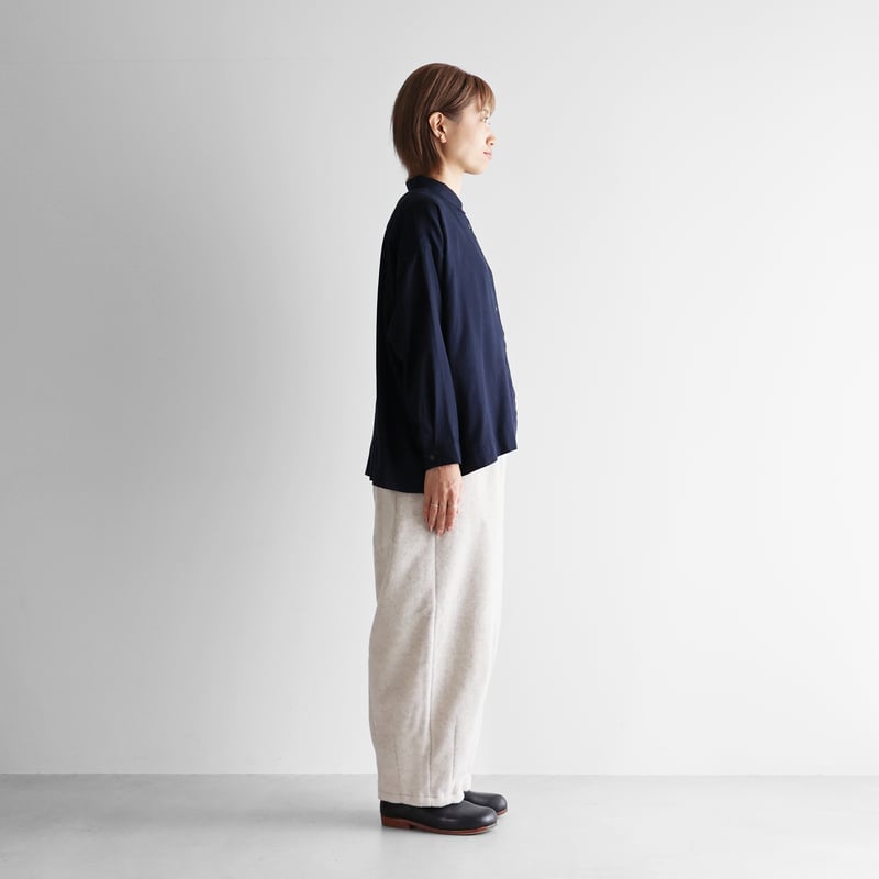 HUIS×尾州”縮絨ウールフランネルバルーンパンツロング（グレージュ  