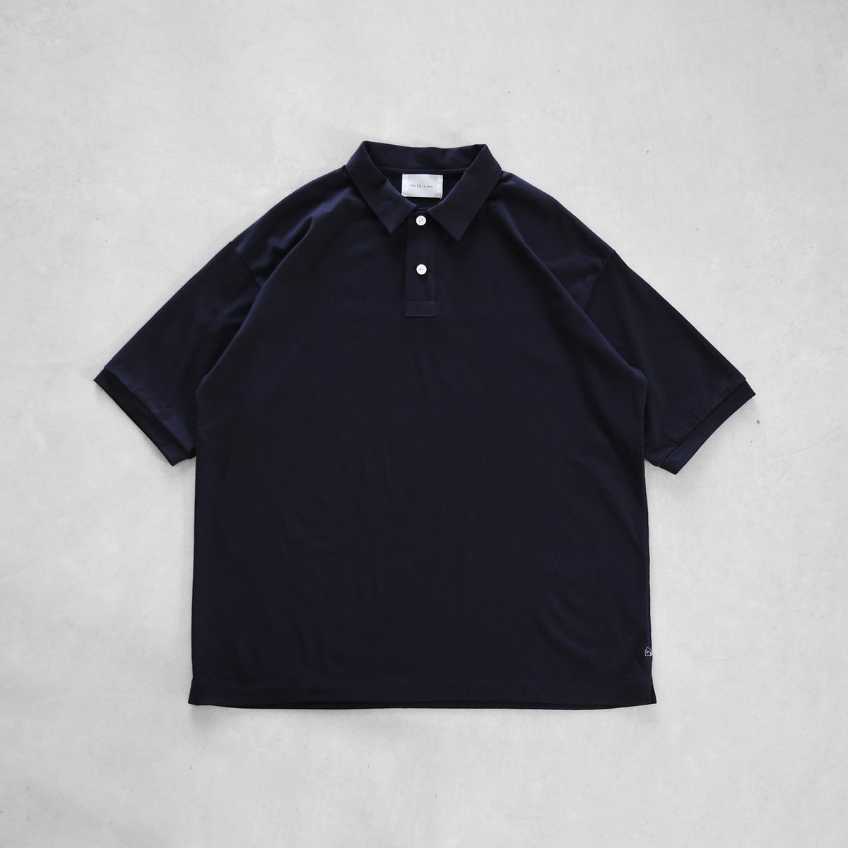 HUIS in house］SUVIN COTTONビッグポロカットソー（ダークネイビー）【