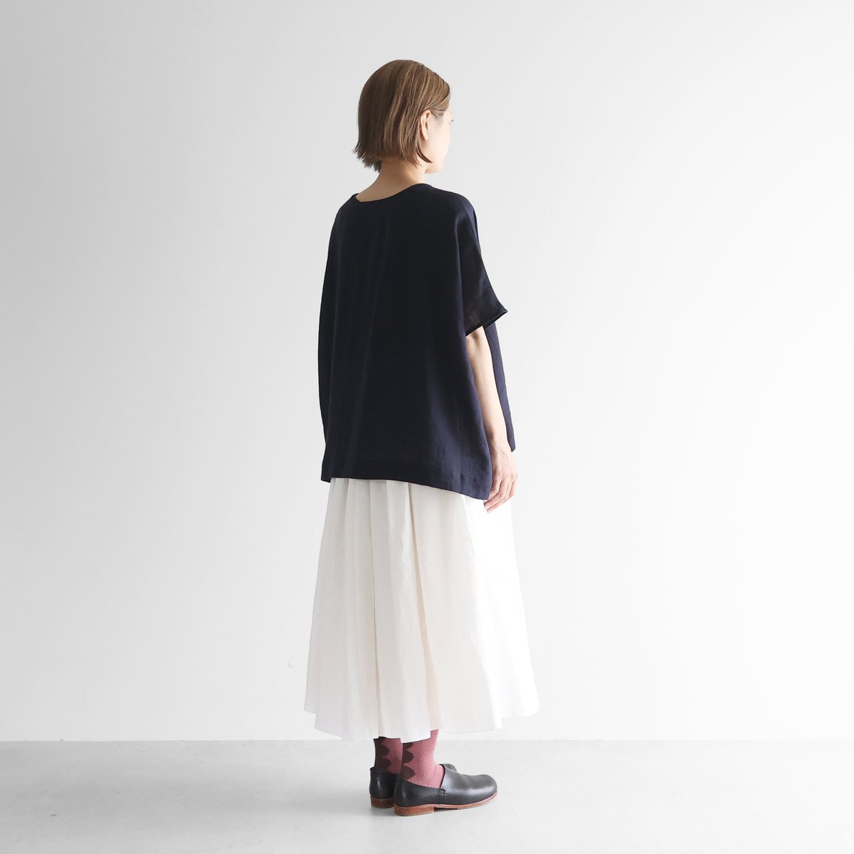 オールドレピアリネンロングスカート（白）【レディス】U402 | HUIS