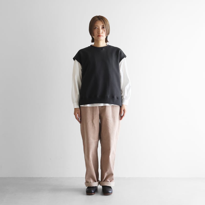 HUIS in house］SUVINスウェットゆるベスト（ダークグレー）【ユニ