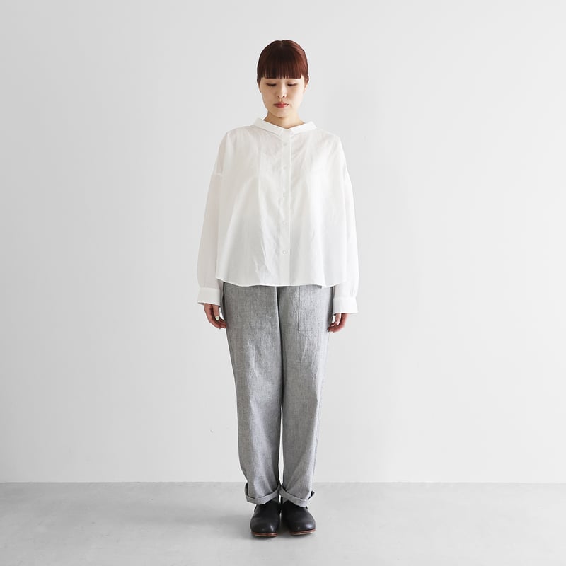 コットンリネンワイドブラウス（白）【レディス】U102 | HUIS onlinestore