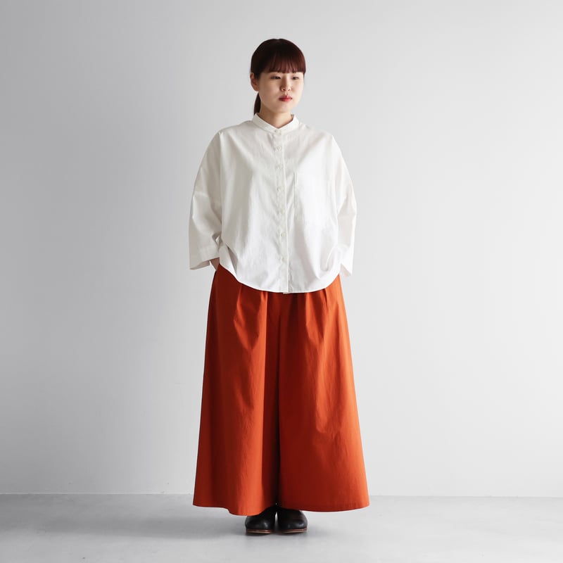 オーガニックコットンスカートパンツ(テラコッタ)【レディス オーガニックコットンスカートパンツ(テラコッタ)【レディス