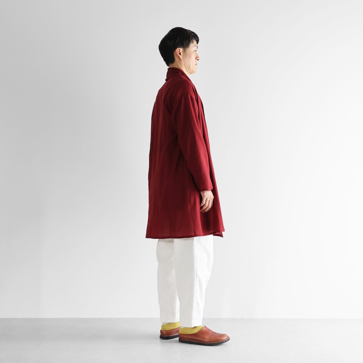 HUIS. ウォッシャブルウールロングシャツ ダークグレー - シャツ HUIS. ウォッシャブルウールロングシャツ ダークグレー - シャツ
