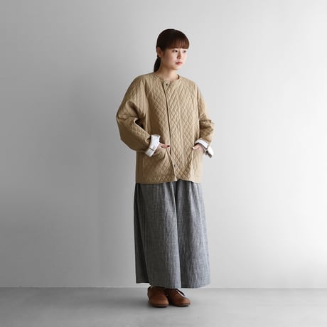 ダウンプルーフコットンsunstate中綿キルティングショートコート（サンドベージュ）【ユニセックス】309