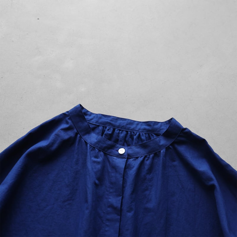 コットンリネンバルーンスリーブワイドブラウス（フレンチネイビー  