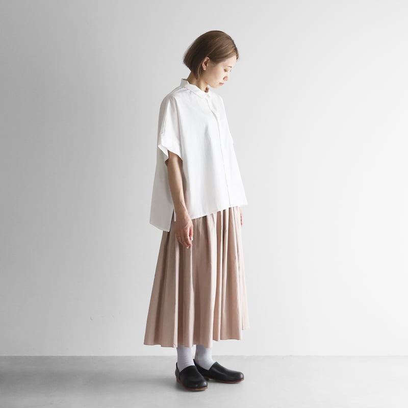 ハウスHUIS◆ギザコットンブロードスクエアワイドシャツ◆白U024 ギザコットンブロードスクエアワイドシャツ（白）【レディス】U024