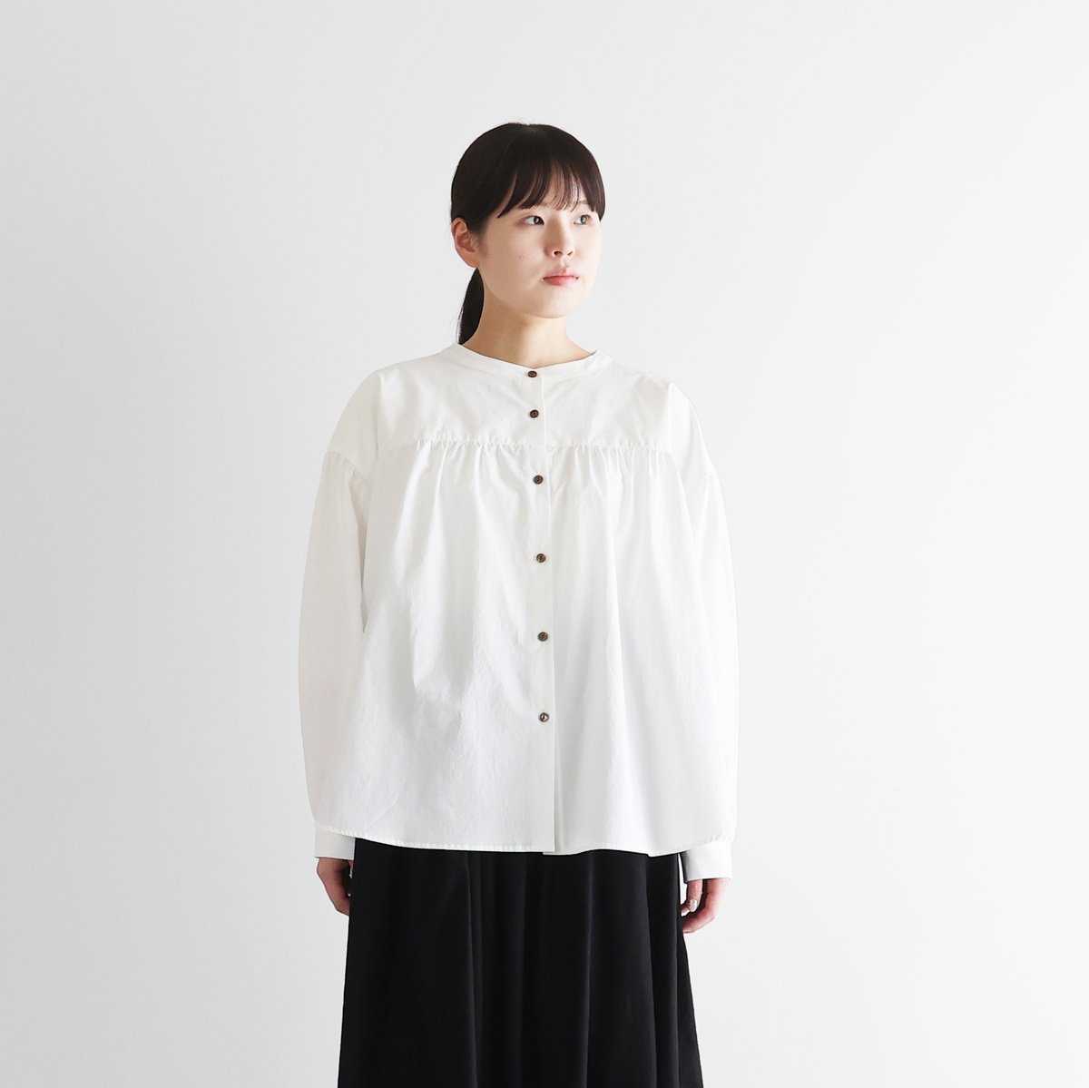 完売！オーガニックコットンブラウス Patou | オーガニックコットン製ハイネックブラウス