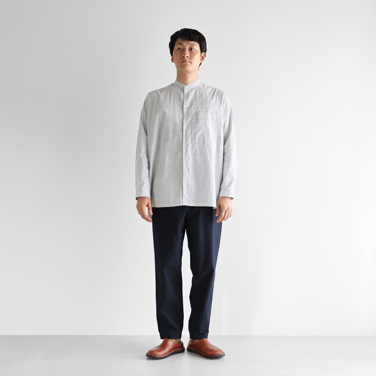 根々 群言堂 シャツ 藍染 コットンガーゼ ユニセックス 根々 群言堂