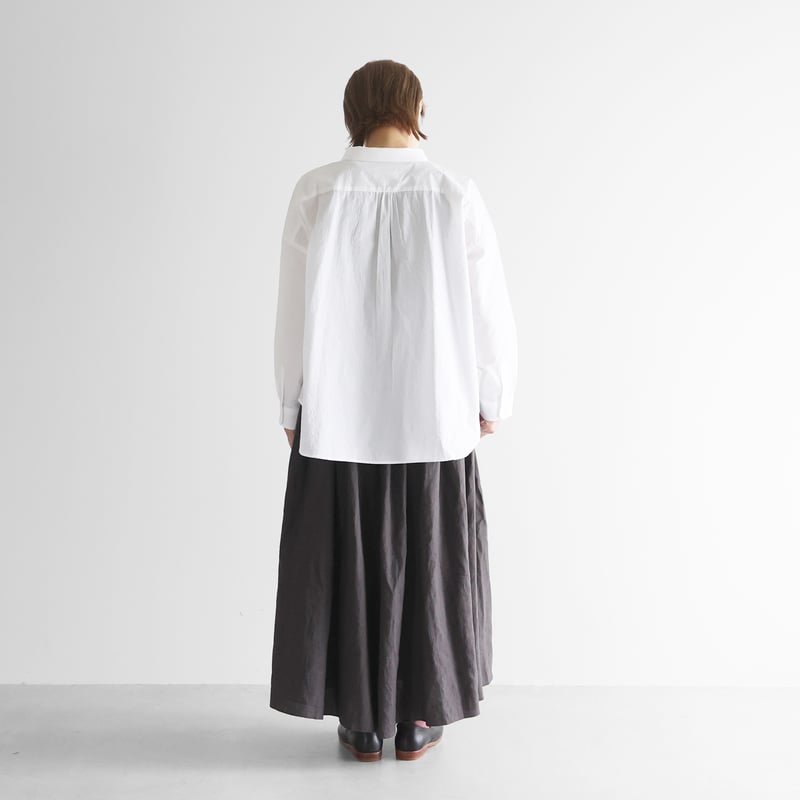 コードレーンワイドブラウスL（白）【レディス】U102L | HUIS onlinestore