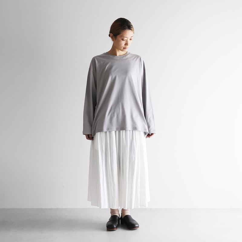 HUIS in house］SUVIN COTTONカットソーL（シルバーグレー）【ユニセッ