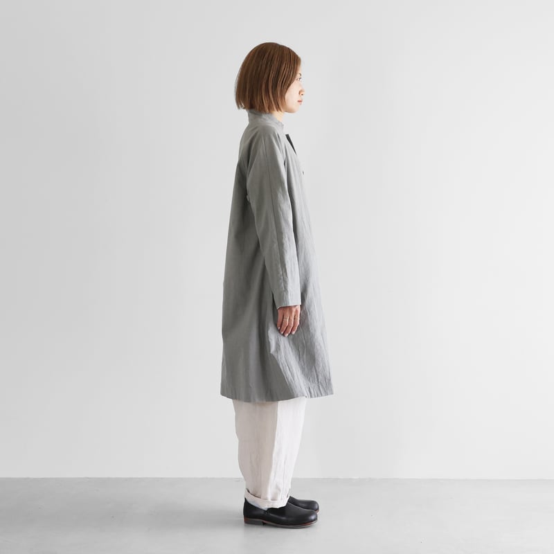 やわらかシーチングコットンアトリエコート（ライトグレー）【ユニ