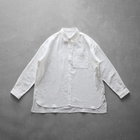 シャトルダブルガーゼオーバーシャツL（白）【ユニセックス】018L