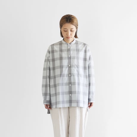 レピアコードブロックバンドカラーオーバーシャツ（グレーチェック）【ユニセックス】015