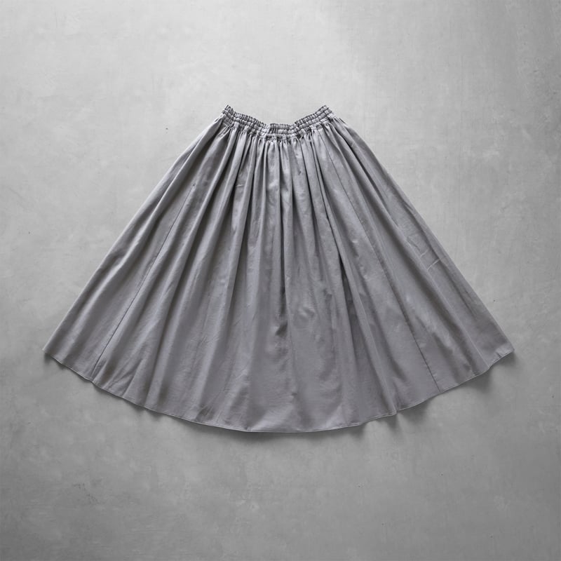 フランス綾ロングスカート（アッシュグレー）【レディス】U402 | HUIS