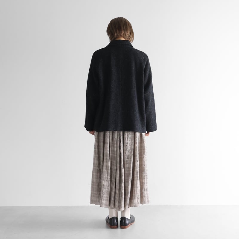 HUIS〜遠州織物〜尾州ショートコート HUIS×尾州”縮絨ウールフランネルワイドショートコート 311を