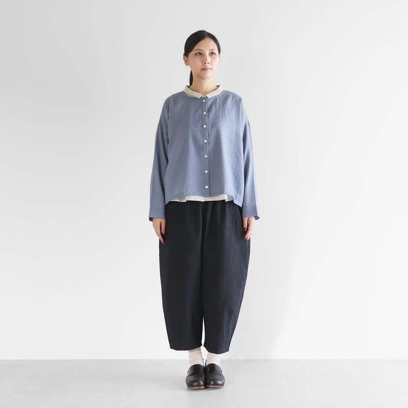 ウォッシャブルウールコットンバルーンパンツ（ブラック）【ユニ