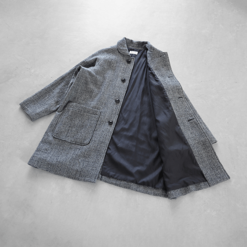 【美品】HUIS./ハウス 遠州織物　縮絨ウール フランネル ミドル コート HUIS×尾州”縮絨ウールフランネルミドルコート 316をリリースしました