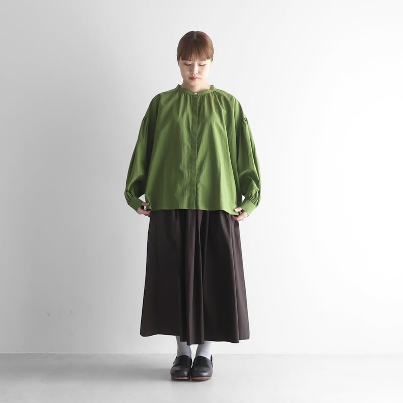 プリスティンの草木染めスカートグレー プリスティンの草木染め