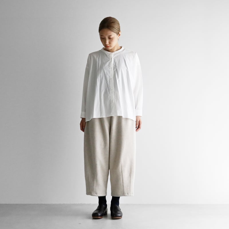 HUIS×尾州”縮絨ウールフランネルバルーンパンツ（グレージュ