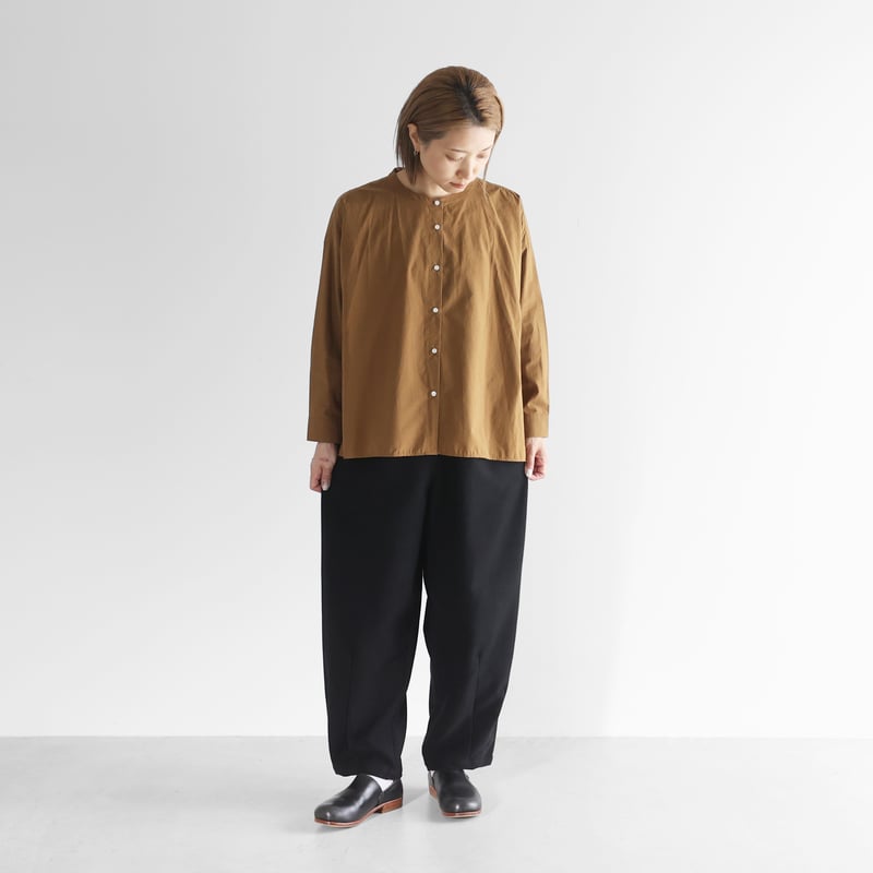 厚手モールスキンバルーンパンツロング（ブラック）【ユニセックス