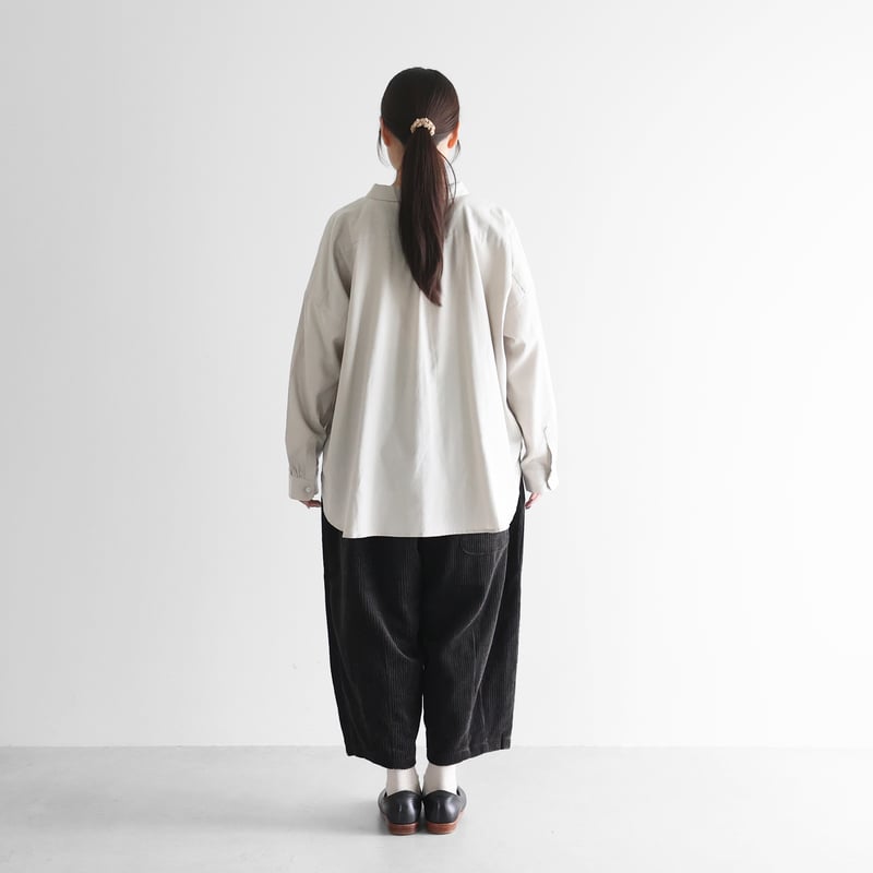 綿麻コーデュロイバルーンパンツ（太畝・ダークグレー）【ユニセックス