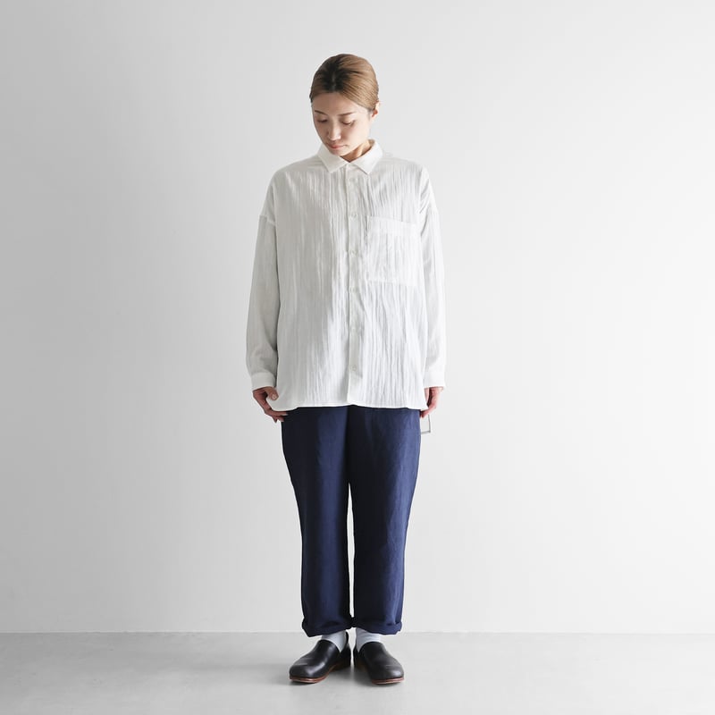 シャトルダブルガーゼオーバーシャツ（白）【ユニセックス】018 | HUIS