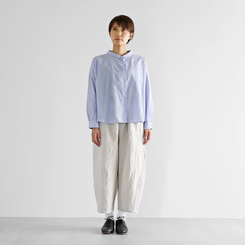 コードレーンワイドブラウス（ブルー）【レディス】U102 | HUIS