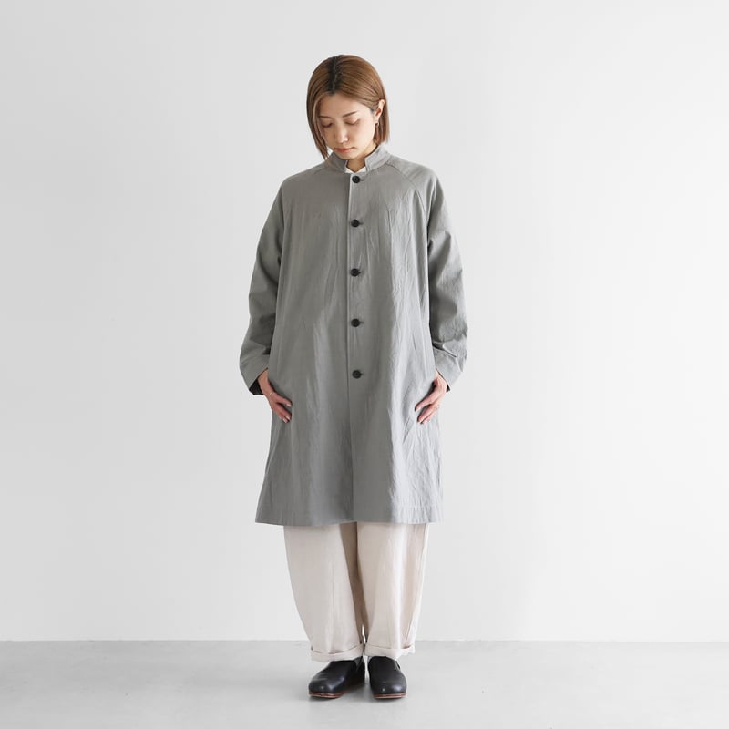 やわらかシーチングコットンアトリエコート（ライトグレー）【ユニ