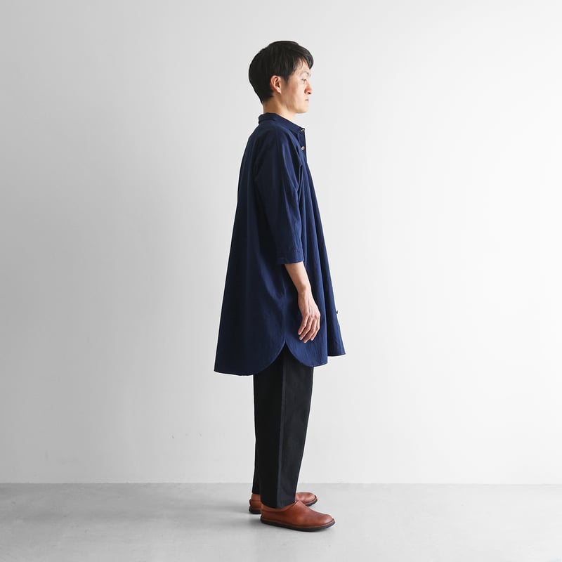 HUIS×sayu 本藍染めコットンロングシャツ【ユニセックス】004 | HUIS