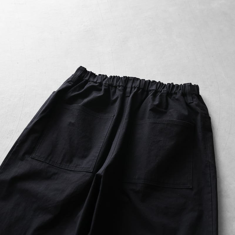 バフクロスワイドストレートワークパンツ(ブラック)【ユニセックス