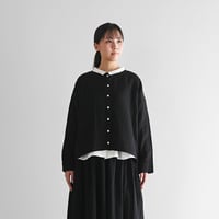 ［名古屋黒紋付染］シャトルダブルガーゼショートカーディガン（山勝ブラック）【レディス】U704