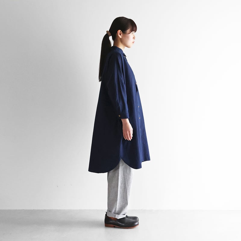 HUIS×sayu 本藍染めコットンロングシャツ【ユニセックス】004 | HUIS