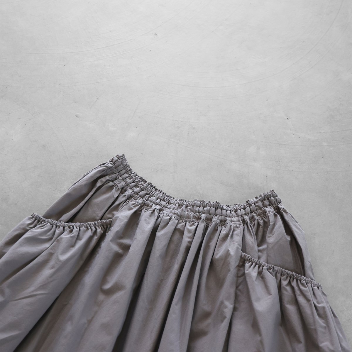 オーガニックコットンポケットギャザーロングスカート（ライト