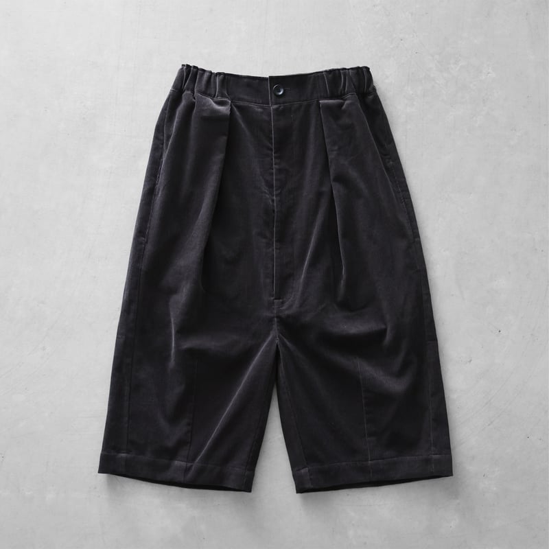 シャトルコーデュロイ8分丈パンツ（細畝・ダークグレー）【ユニ