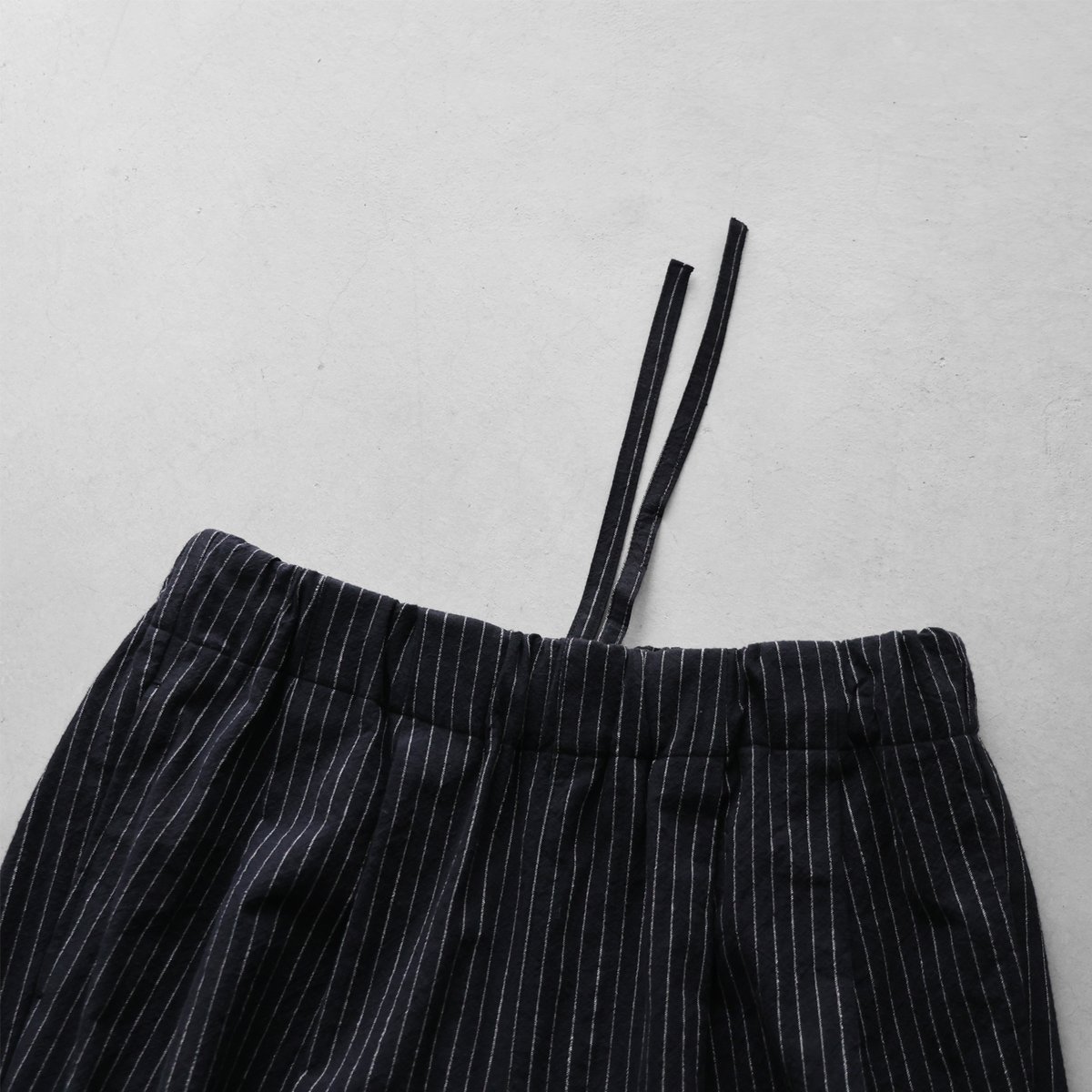 シーチングコットンワイドパンツ(ブラックストライプ)【ユニ シーチングコットンワイドパンツ(ブラックストライプ)【ユニ