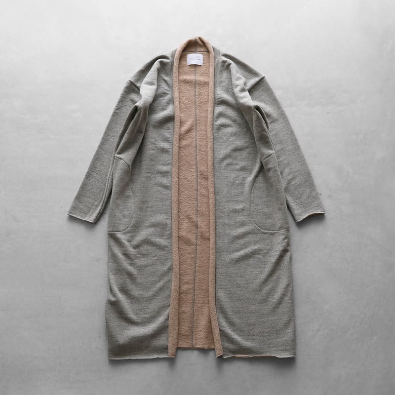 【美品】コットンハウスアヤ〈日本製〉立体織り柄フーデットワイドロングコートF緑茶 コットンハウスアヤの商品一覧 | ライトアップオンラインストア