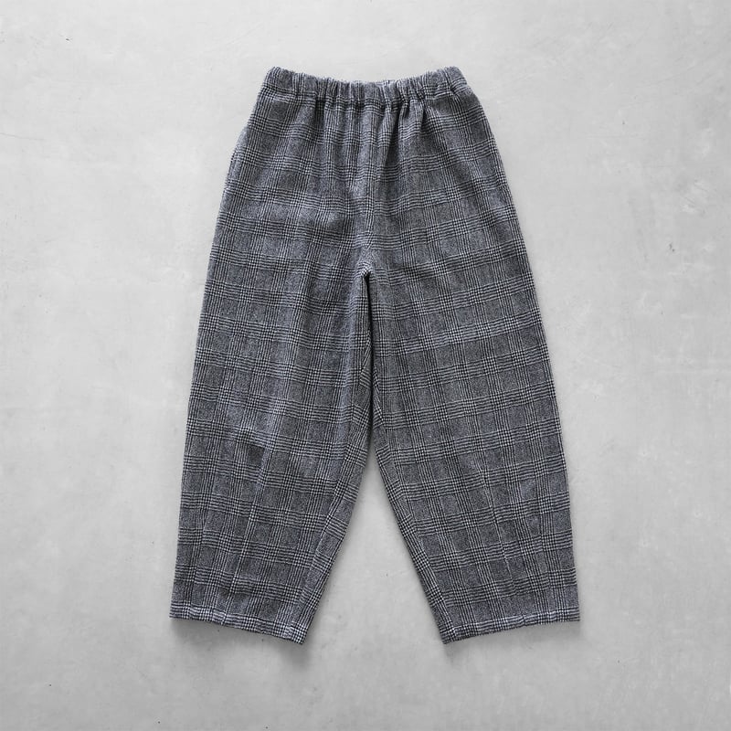 HUIS×尾州”縮絨ウールバルーンパンツロング（グレンチェック）【ユニ