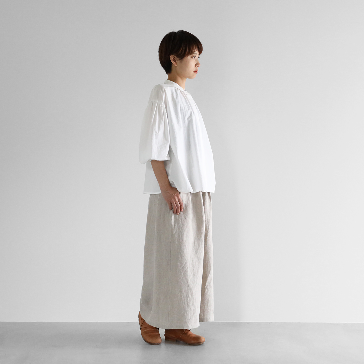 シャトルリネンスカートパンツ(きなり)【レディス】505 | HUIS シャトルリネンスカートパンツ(きなり)【レディス】505 | HUIS