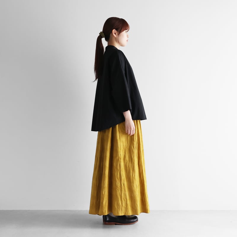 【新品】HUIS 柄二重織シャトルジャガードワイドブラウス ブラック 柄二重織シャトルジャガードワイドブラウス（ブラック
