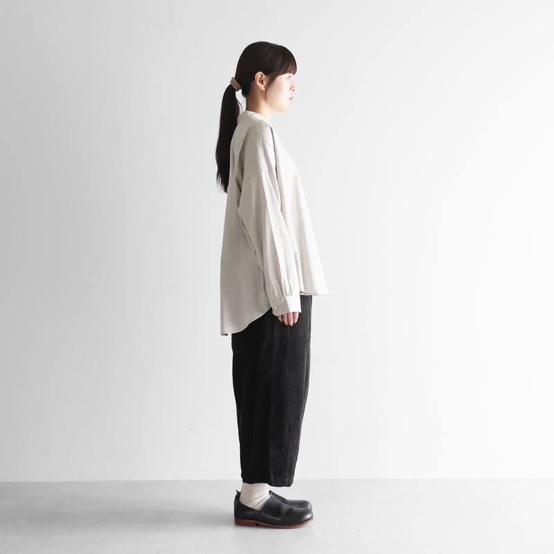 綿麻コーデュロイバルーンパンツ（太畝・ダークグレー）【ユニセックス