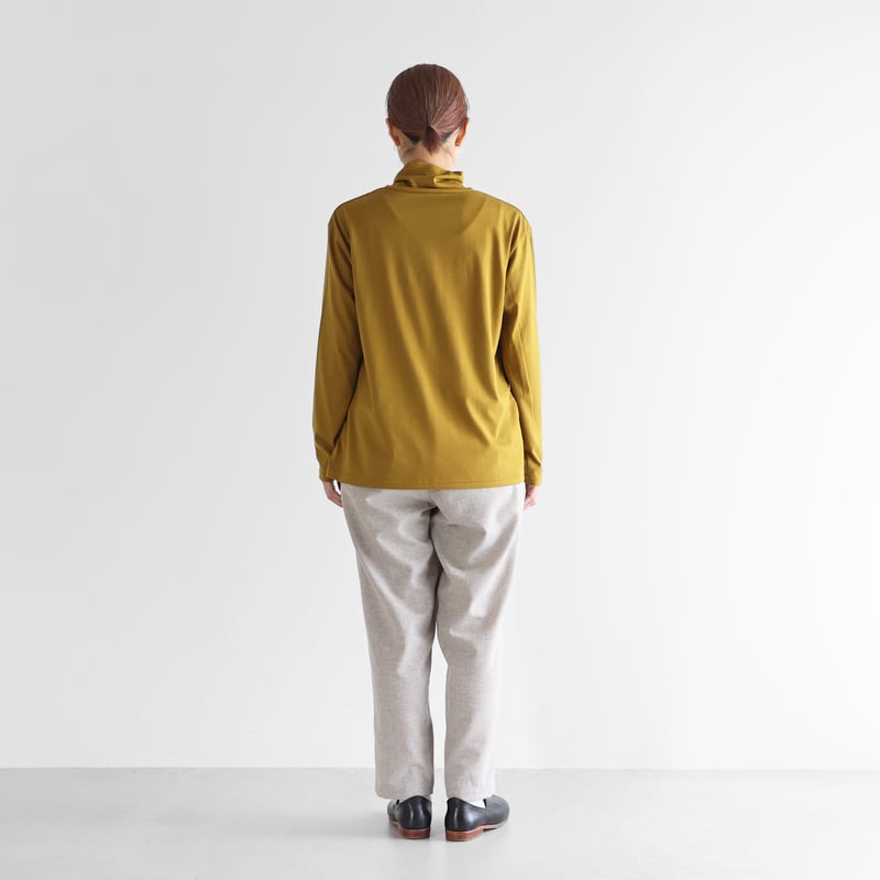 HUIS in house］SUVIN COTTON長袖ゆるタートルネックカットソー