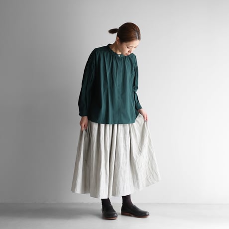 柄二重織シャトルジャガードロングスカート（ミストグレー）【レディス】U402