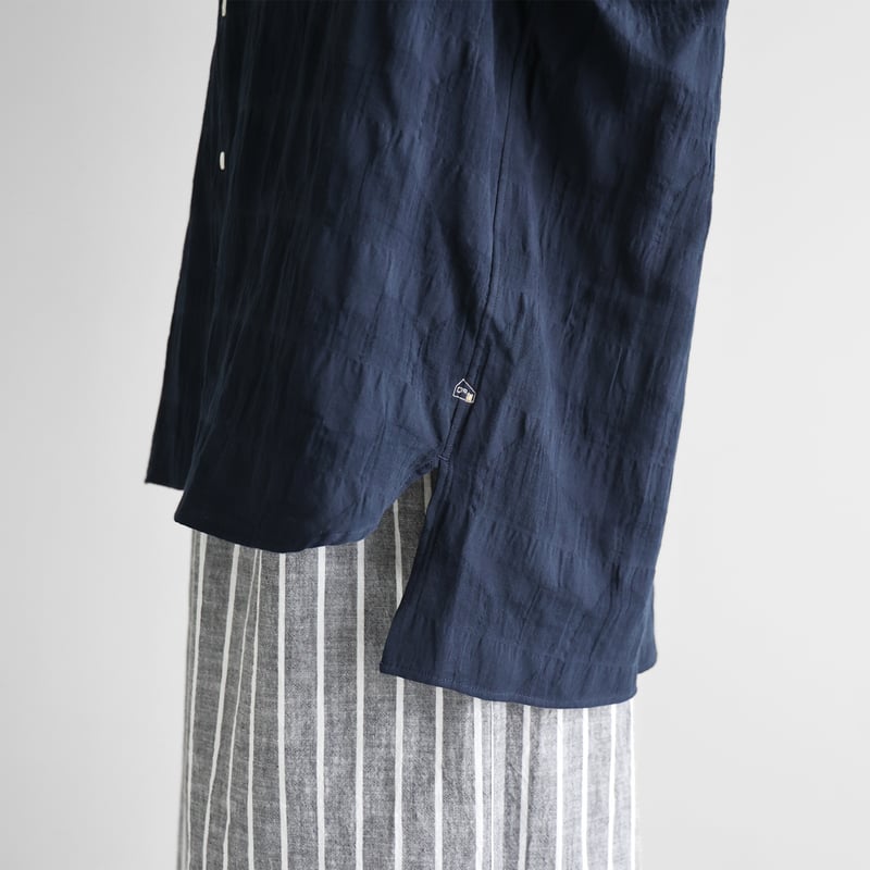 huis 柄二重織シャトルジャガードオープンカラー半袖オーバーシャツ 柄二重織シャトルジャガードオープンカラー半袖オーバーシャツ