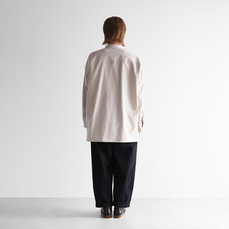 限定お値下げ かぐれ バンドカラーピンタックコットンシャツ ホワイト デザイン】 COFREX ひねりピンタック 七分袖 レディースシャツ(S