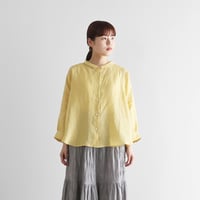 8分袖シャトルリネンライトワイドブラウス（ペールイエロー）【レディス】U108