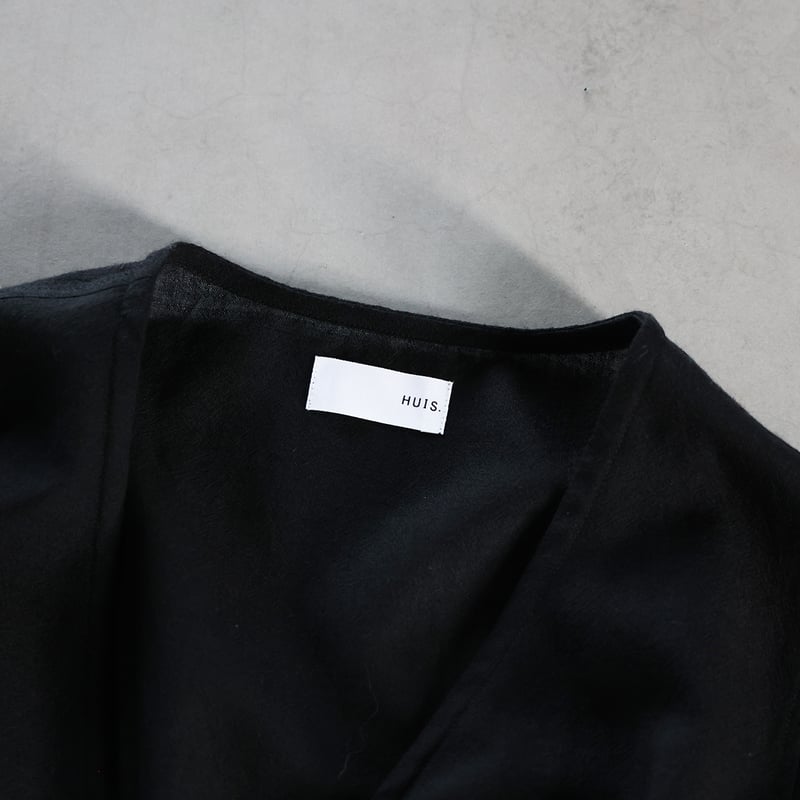 ウォッシャブルウールカシュクールワンピース（ブラック）【レディス